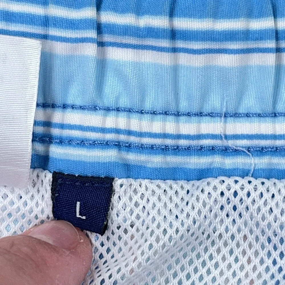 Vineyard Vines Swim Trunks Men Large Blue Pink Striped Bored Shorts Preppy Adult